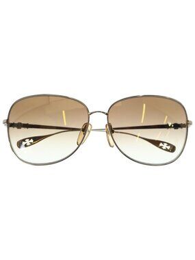 Chrome Hearts 3 Cross Teardrop Color Sunglasses Eyewear Gold Brown